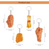 WEWAYSMILE 4 Pcs Food Bracelet Keychain Chicken Wing Keychain for