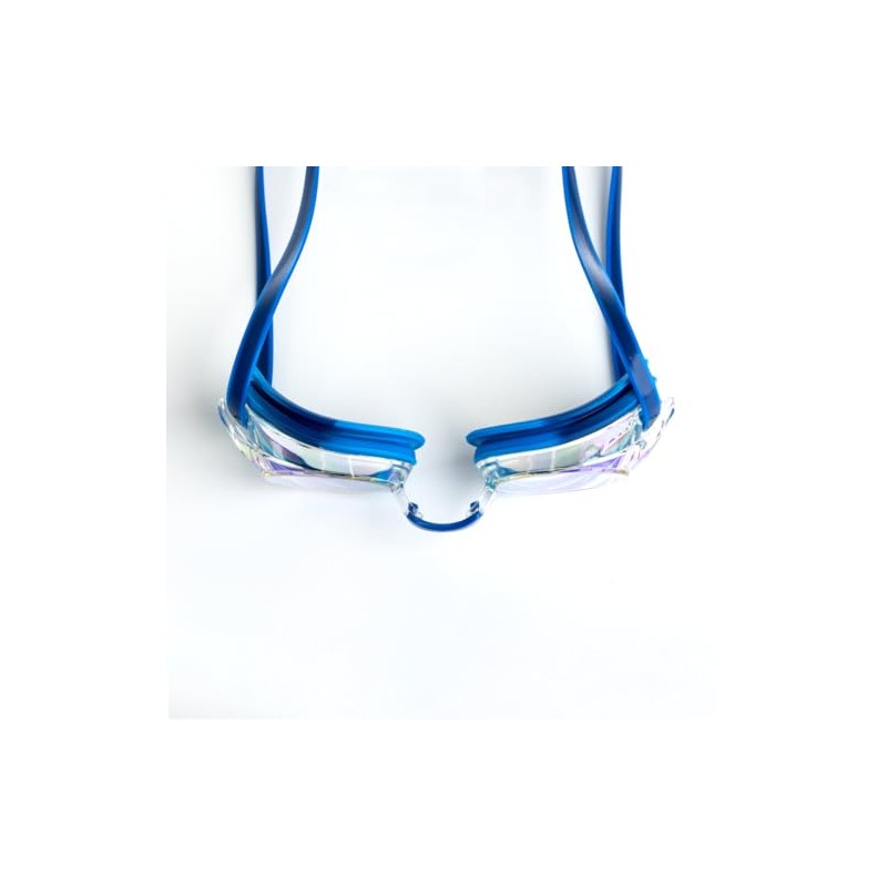 Zoggs Unisex Adult Racer Titanium Swimming Goggles, Blue/Light Blue/Mirrored Clear