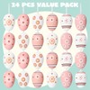 JOYIN 24 Pcs Plastic Easter Hanging Eggs with Ribbon, 2.36''