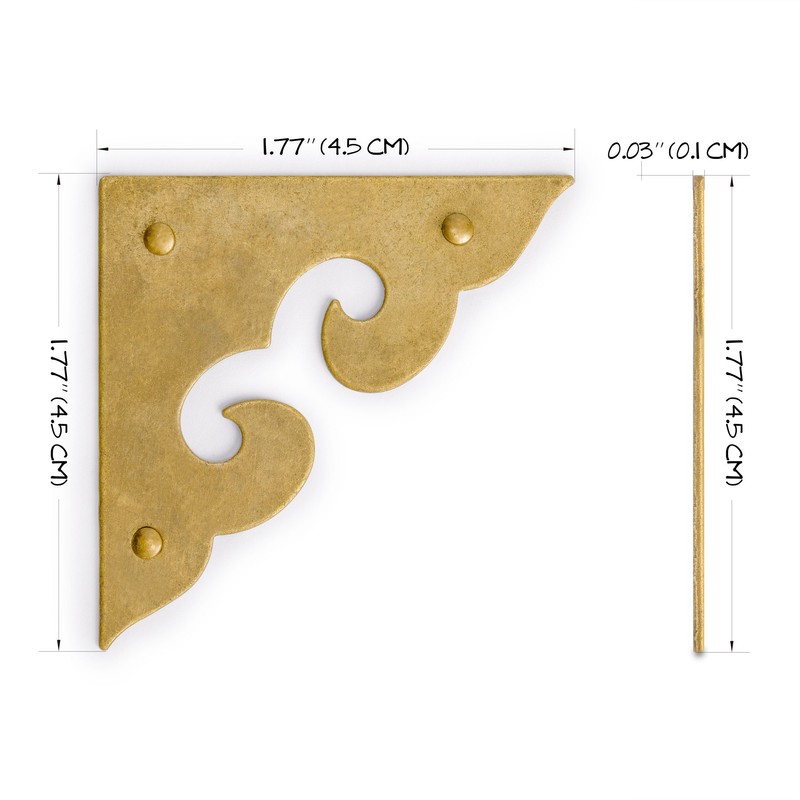 Hardware Philosophy Brass Ocean Wave Corner Plate – Set of