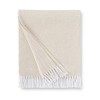 Sferra Terzo 100% Brushed Cotton Throw - Sand/White