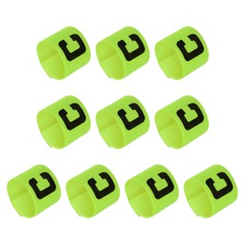 YOKIVE 10 Pcs Soccer Captain Armband, Nylon Protective Arm Badge, Adjustable Flexibility, Great for Team Training, Competitions (Green, 11.8 x 2.8-Inch)