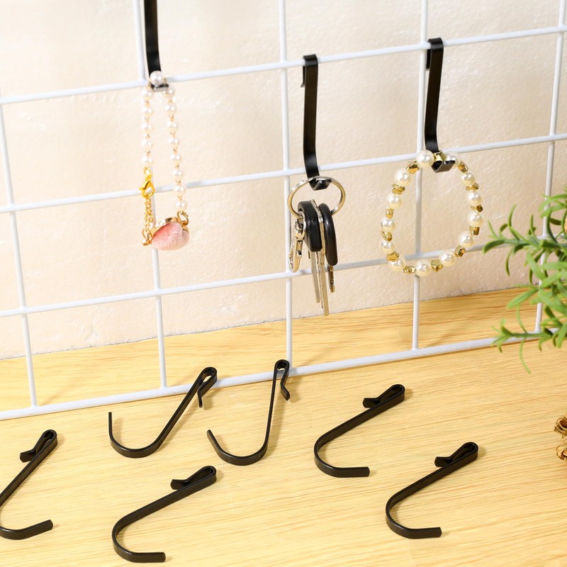 KALIONE 20 Pcs J Shaped Clip-on Hook Stainless Steel Wire
