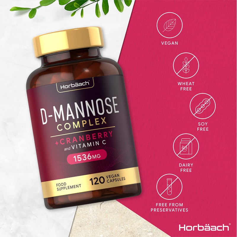 D-Mannose and Cranberry Capsules | 1536mg | Urinary Tract Infection