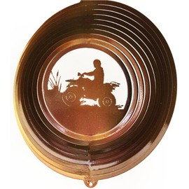Stainless Steel Wind Spinner, 12" Four Wheeler, Copper Starlight