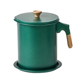 Household Mesh Oil Filter Tank with Lid Large Capacity Grease Container Oil Storage Pot
