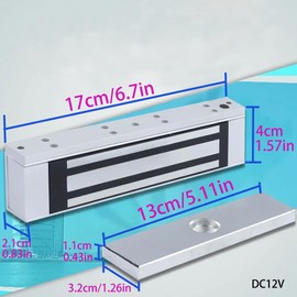 Electric Magnetic Lock 350Lbs(180KG) Holding Force Electromagnet Electromagnetic Electronic Lock Fail Safe NC Mode Locks Electric Magnetic Door Lock Single Door 12V for Access Control System