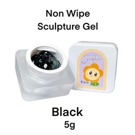 Nail Gel polish sculpture gel 5g black in colour clear stroke non wipe chrome applicable DIY at home Nail solons mini 3D designs (Black, 5g)