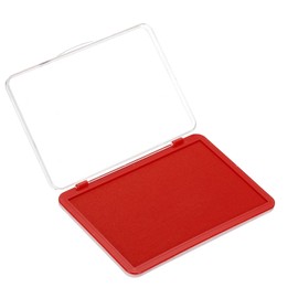 PATIKIL 6.5"x4.5" Large Stamp Pad, Washable Craft Ink Pad for Rubber Stamp Card Making Stamping Scrapbook Fingerprint Footprint Handprint Style 1, Red/Clear