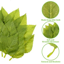 Sliverdew 30 PCS Fake Leaves, 3.5x2 Inches Artificial Leaves Single Fake Sunflower Leave Bulk Greenery Leave for Wedding Bouquets Wreaths Decor Crafts Scrapbooking Floral Arrangements Home