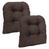 Klear Vu Omega Non-Slip Overstuffed Dining Chair Pad, 2 Count (Pack of 1), Chestnut