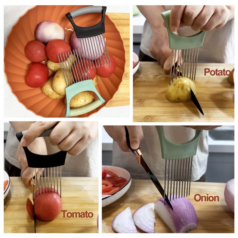 Onion Slicer Vegetable Chopper Onion Holder Slicing,Tomato Cutter with Cover
