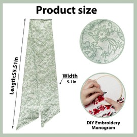 Spring Wreath Sash for Front Door, Green Floral Leaves Burlap Sash 3D Relief Texture Wreath Accessories for Home Wedding Birthday Decorations