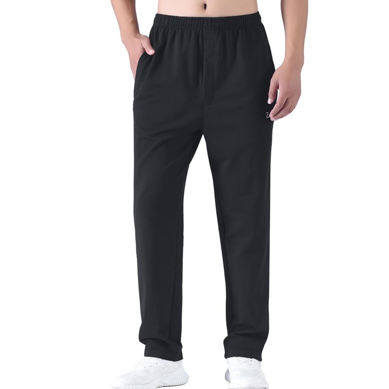 Zoulee Men's Casual Cotton Jogger Sweatpants Zipper Front Pants Style