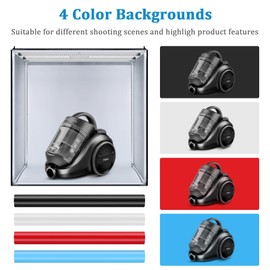Photo Studio Box, 32x32x32 Inches Portable Foldable Photography Light Box Shooting Tent with Dimmable High CRI95+ LED Lights and 4 Backdrops for Product Photography…