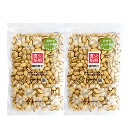 Nichino Foods Pistachio with Shell 24.7 oz (700 g) (12.8 oz (350 g) x 2 Bags), Unsalted, Direct Heat Roasting, Domestic Processing, 2 Bags