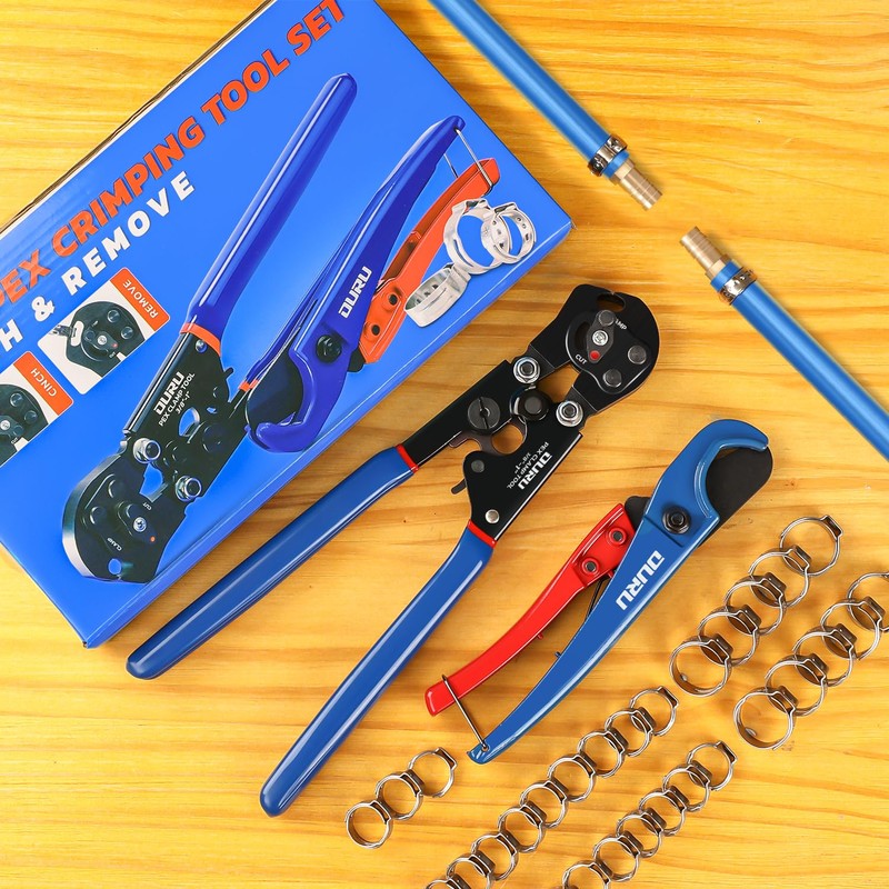 OURU 2 IN 1 Ratchet Pex Crimping Tool Cinch and