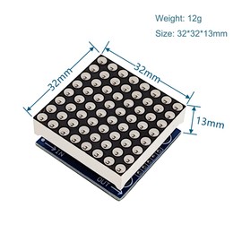 Haldzemo MAX7219 8x8 Dot Matrix LED Display Module 5V MCU Control LED Dot Matrix for Arduino Raspberry Pi (Blue, 4 Pack)