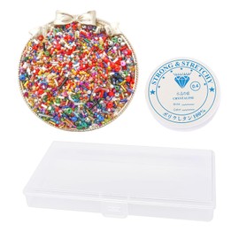 90G Spacer Beads, 1 Piece Storage Box, 1 Piece Elastic Rope, Colored Hand Beads, Round Spacer Beads, DIY Bead Set, Colored Beads for Threading