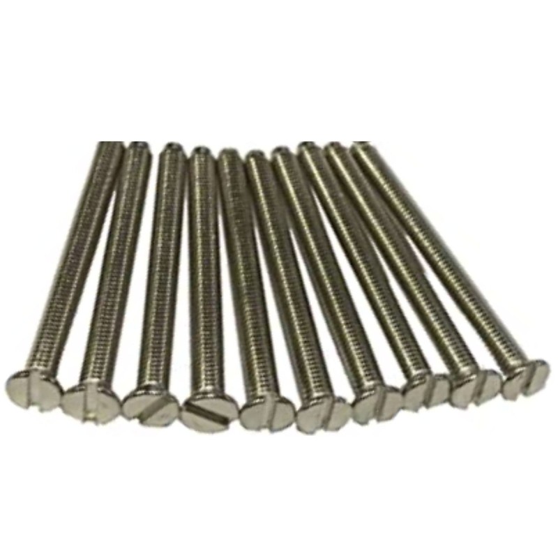 Pack of 10 Electrical Screws Chrome M3.5 40mm M3.5 Thread
