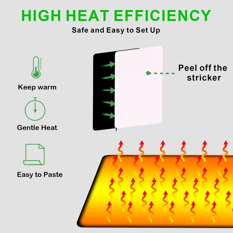 DERNORD Heat Mat with Thermostat - 16W Reptile Heat Pad