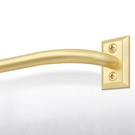 Hei!Dear Blackout Curtain Rod for Windows 36 to 72 inch (3-6Ft), Wrap Around Room Darkening Curtain Rods, 5/8" Samll Adjustable Modern Decorative Window rod,Gold