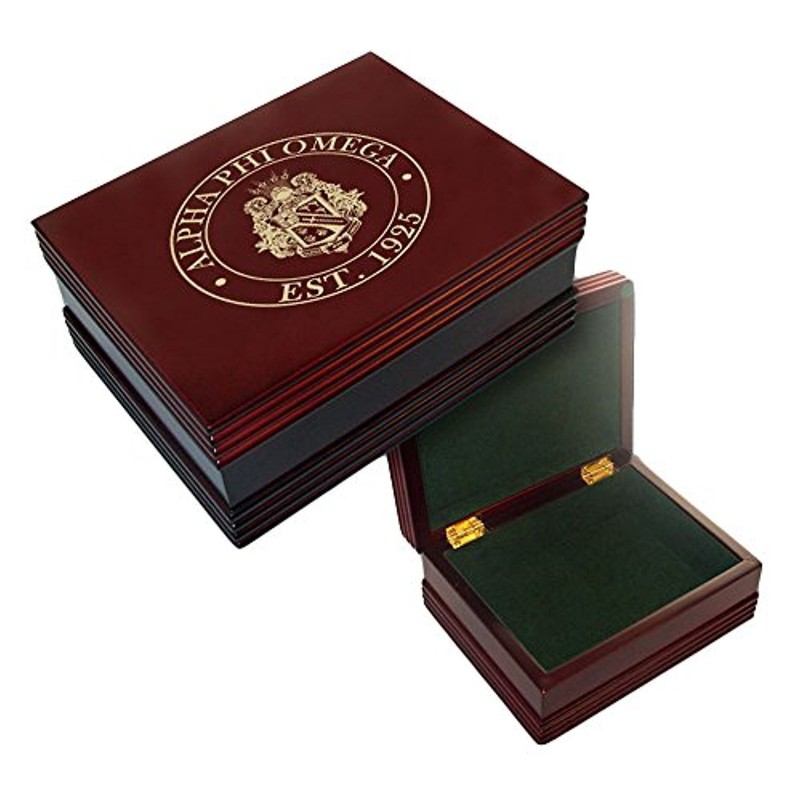 Greekgear Alpha Phi Omega Engraved Keepsake Box