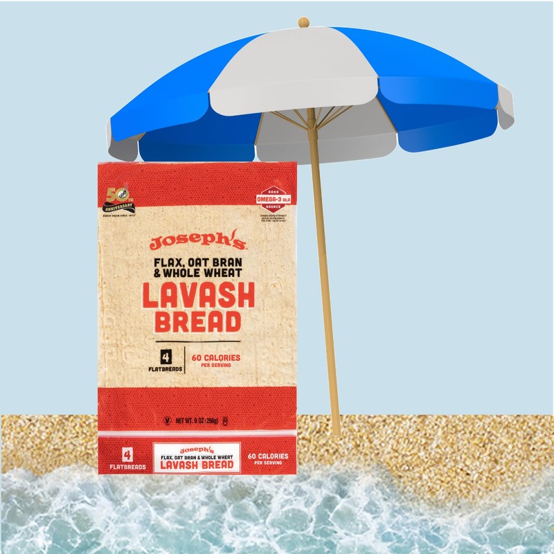 Joseph's Bakery Lavash Bread, Flax Oat Bran & Whole Wheat,