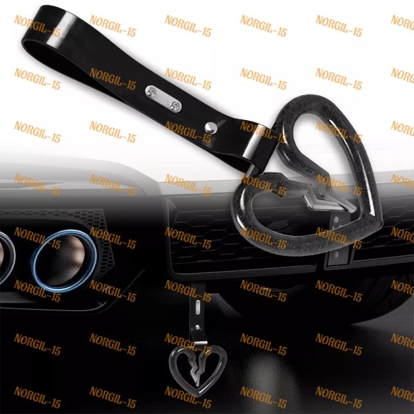 Unbranded Crystal Broken Heart TSURIKAWA Black Ring Subway Train Bus