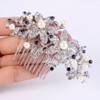 EVER FAITH Silver-Tone Austrian Crystal Cream Simulated Pearl Graceful Redbud