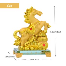 Bwinka Feng Shui Chinese Zodiac Year Golden Resin Collectible Figurines Decoration for Luck & Wealth Perfect for Your Home or Office (HOS-JUC)