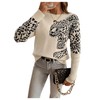 SOLY HUX Women's Vintage Leopard Print Sweater Long Sleeve Crewneck