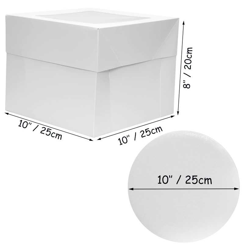 GylSun 5 sets Cake Boxes 10x10x8 inches with Boards Bakery