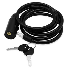 JPstraps Bicycle Lock Long Cable Anti-Theft (150cm with 2 Keys) High Security Outdoor Bicycle MTB Motorcycle Scooter Door Wheelbarrow Black