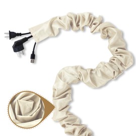 Faux Silk Chandelier Chain Cover - Protect & Conceal Light Fixture Chains, Anti-Slip Fabric Sleeve, Cream, 15ft