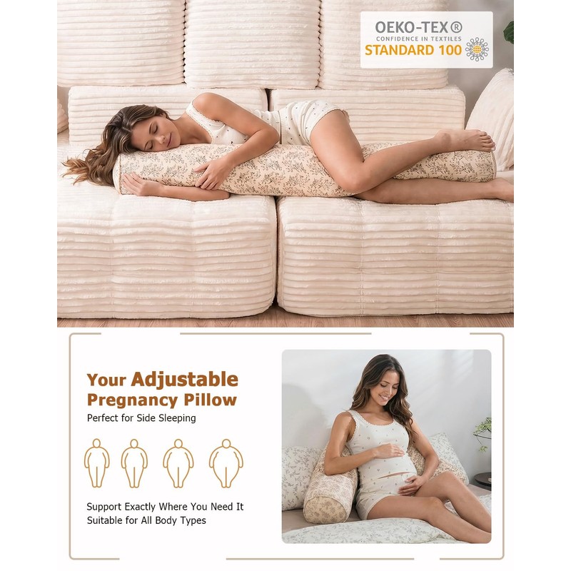 Roseyat 55 Inch Long Body Pillow for Adults – Firm