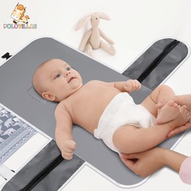 Polovillae Pink Portable Changing Pads- Boho Waterproof Foldable Baby Changing Mat Diaper Changer Travel Bag, Smart Design Baby Changing Mat, Portable Changing Pad for Baby - Baby Changing Station