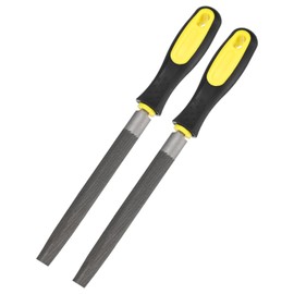 M METERXITY 2-Pack Half-Round Metal File 6 Inch, High Carbon Steel File Diamond File Hand File W PVC Grip Handle for Wood/Metal/Ceramic/Glass/Stone/Jewelry/Tile/Model/DIY/Sharpening File