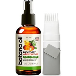 Batana Oil for Hair Growth + Comb Applicator - 100% Pure, Organic, Cold-Pressed, Unrefined from Honduras by Dr. Sebi - Natural, Vegan for Strong Roots and Thick Hair - Wild Growth for Hair, 2oz