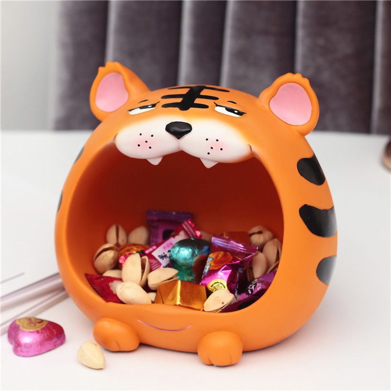 Serving Boxes Cute Decorative Tiger Appearance Resin Material Ornament Tiger