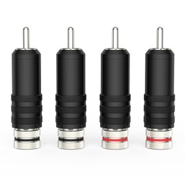 Viborg 4 Pcs Silver Plated Male Rca Connectors Phono Rca Plugs For 9mm Cables (Silver Plated Rca Plugs-01)