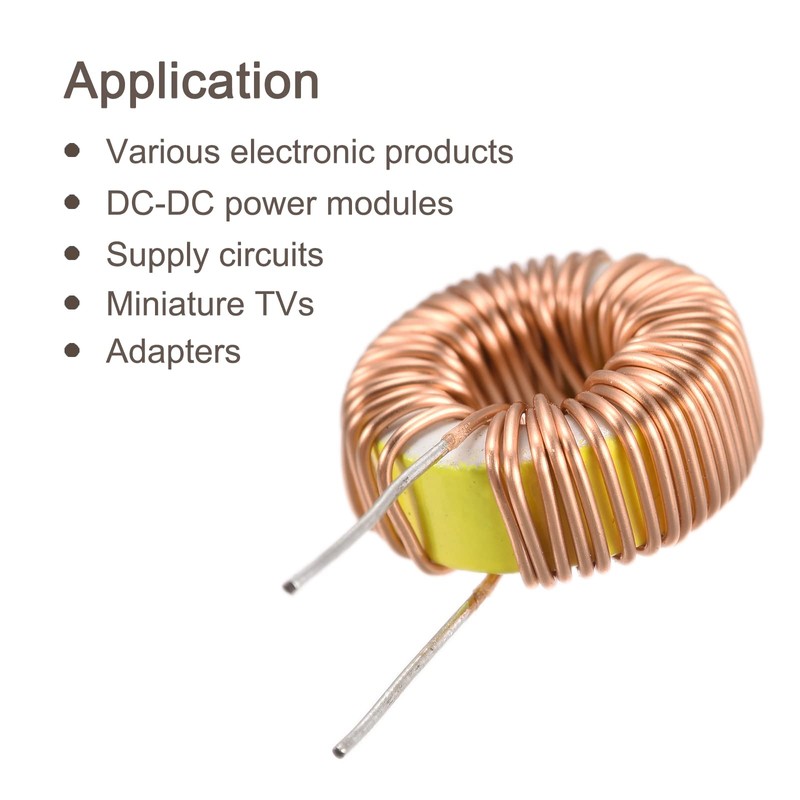 sourcing map Toroid Inductance Copper Coils Magnetic Inductance 100uH 3A
