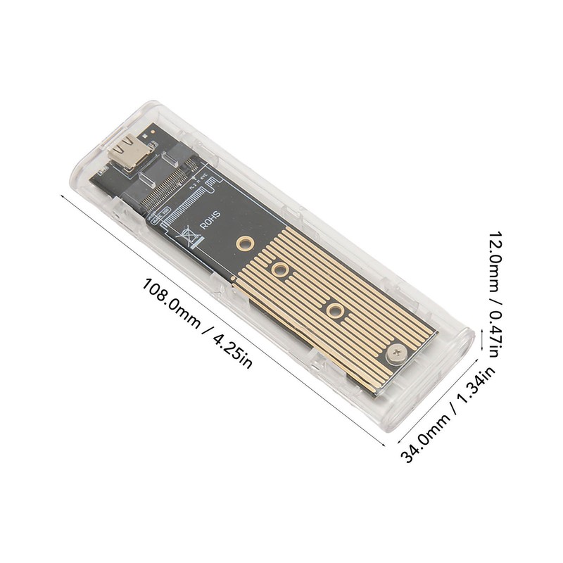 M.2 NVMe SATA SSD Enclosure NVMe to USB C 3.1