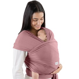 Comfy Cubs Baby Wrap Carrier - Soft, Stretchy Cotton Blend Baby Sling for Newborns & Infants - Hands-Free Infant Carrier for Moms & Dads - Adjustable One Size Fits All - Mauve