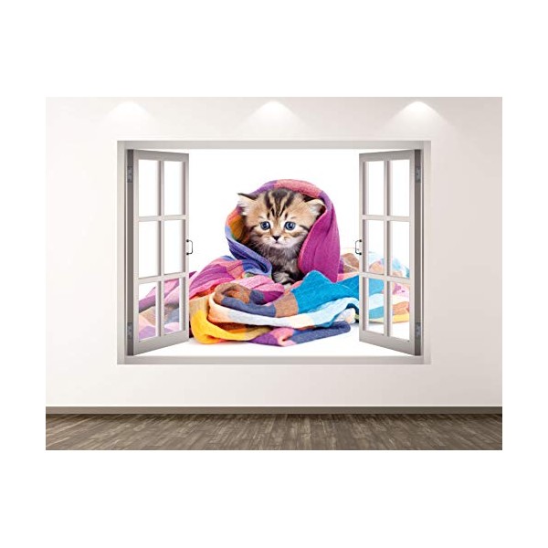 West Mountain Small Cat Wall Decal Art Decor 3D Window