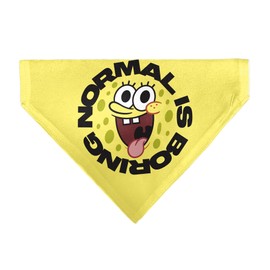 Spongebob Squarepants Pet Bandana Spongebob Squarepants Normal is Boring Pose Yellows Slip On Collar Bandana Only