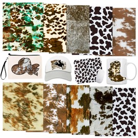 Tintnut Cowhide Infusible Ink Transfer Sheets - 10 Sheets 12"x10", Cow Print Sublimation Transfer Paper Bundle for DIY Mugs, Tumblers, Key Chain, T-Shirts
