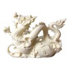 White Tamron Statue,Modern Art Sculpture,Hand Craved Dragon Sculpture,Chinese Zodiac Auspicious