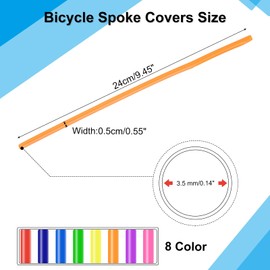 PATIKIL Re-usable Spoke Skins, Bicycle Spoke Cover 9 Inch, 72 Pcs Colorful Wheel Spokes Rims Trim Motorcycle Decoration for Road Mountain Dirt Bike Wheelchair Accessories, Orange