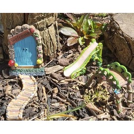 Spindee Fairy Door For Garden Trees Outdoor Accessory Ornament Resin 16cm Choose Colour (Blue)